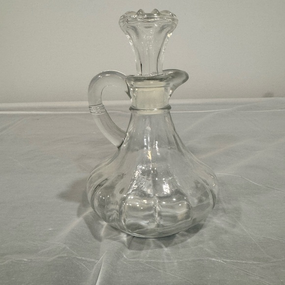 Vintage Clear Glass Cruet Decanter with Stopper | Kitchen Decor - Picture 2 of 4